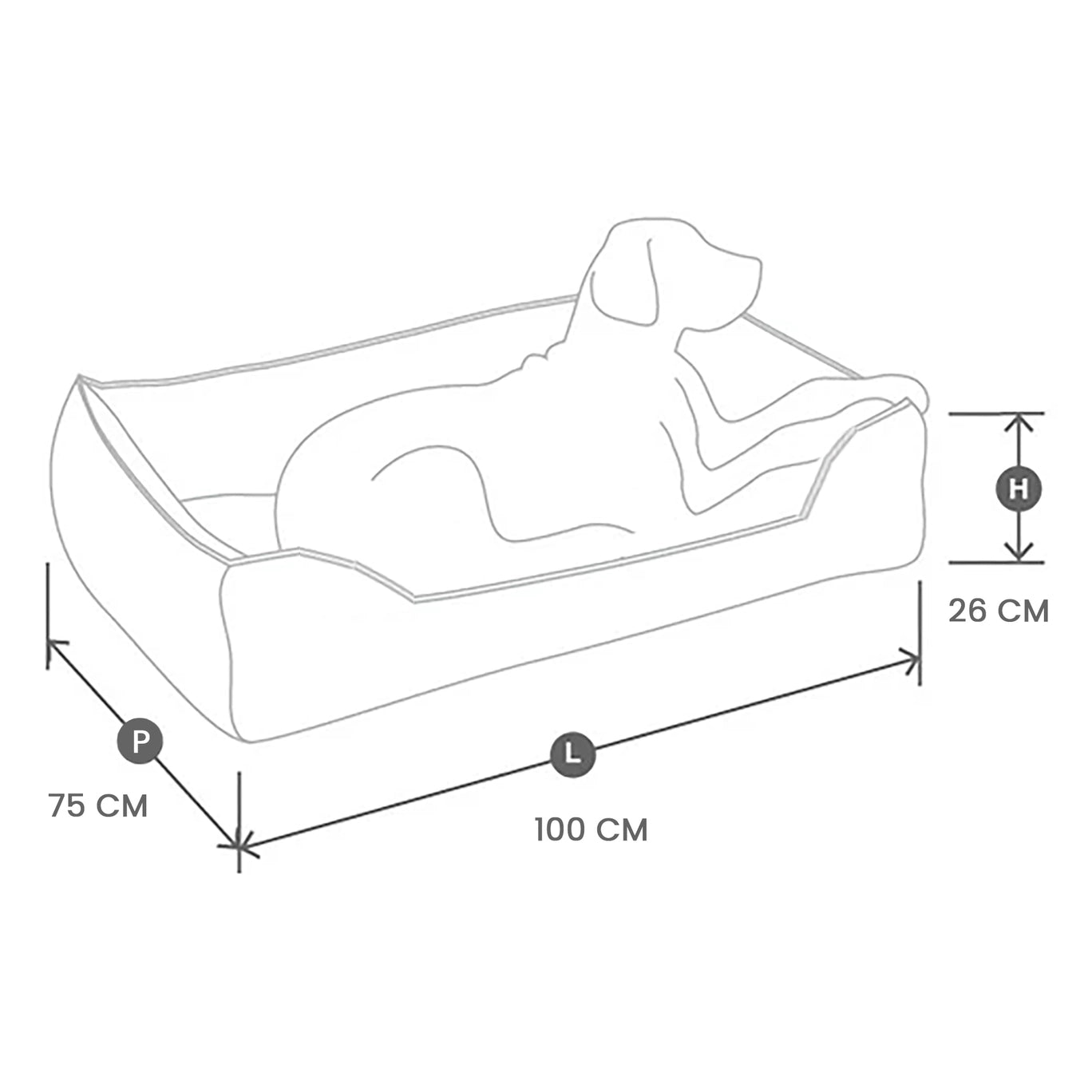 Panier chien de luxe en tissu doux ivoire