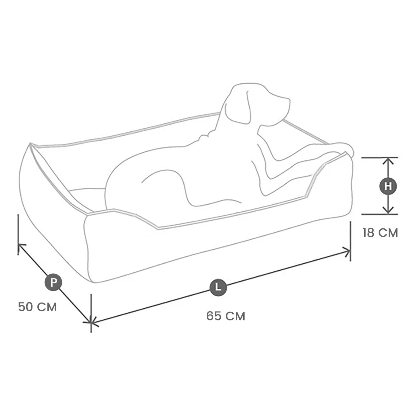 Panier chien de luxe en tissu doux ivoire