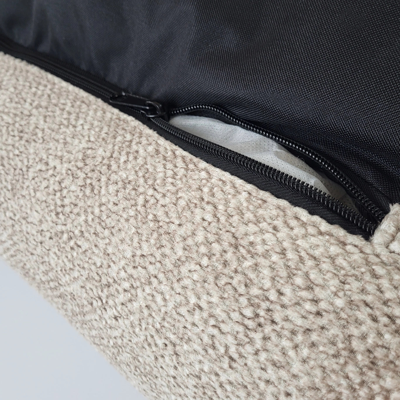 Panier chien de luxe en tissu doux ivoire