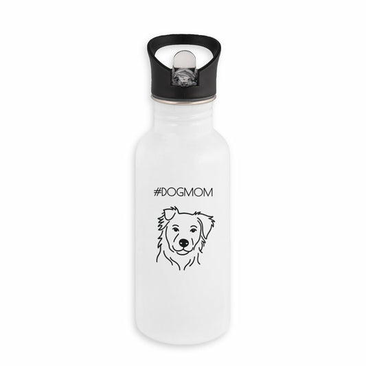 Bouteille en inox avec paille #DOGMOM