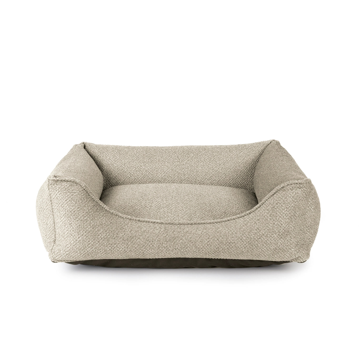 Panier chien de luxe en tissu doux ivoire